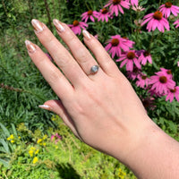 18k Gold Art Deco .15ct Genuine Natural Diamond Filigree Ring Size 7.75 (#J6901)