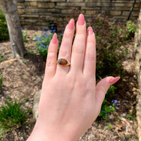 14k Yellow Gold Men's Genuine Natural Agate Ring Size 6.75 Jewelry (#J7244)