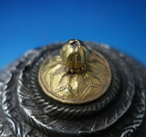 India Sterling Silver Tea Caddy with Gold Plated Top c.1950 7.6 ozt. (#5465)