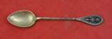 Norwegian Sterling Silver Demitasse Spoon vermeil plique a jour enamel 4"