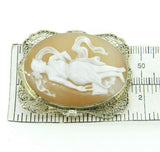 Art Deco 14k Gold Filigree Full Figure Genuine Natural Shell Cameo Pin (#J4359)