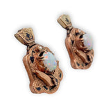 Victorian Opal Demi Parure 14k Rosey Yellow Gold Earrings and Pin (#J6885)