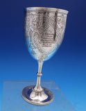 John Evans English Victorian Sterling Silver Goblet Fancy Engraved 6 1/4" #7932