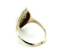 14k White/Yellow Gold Hand Engraved Filigree Genuine Natural Diamond Ring #J5350