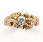 14k Gold Victorian Fancy Belcher .50ct Genuine Natural Diamond Men's Ring #J6536