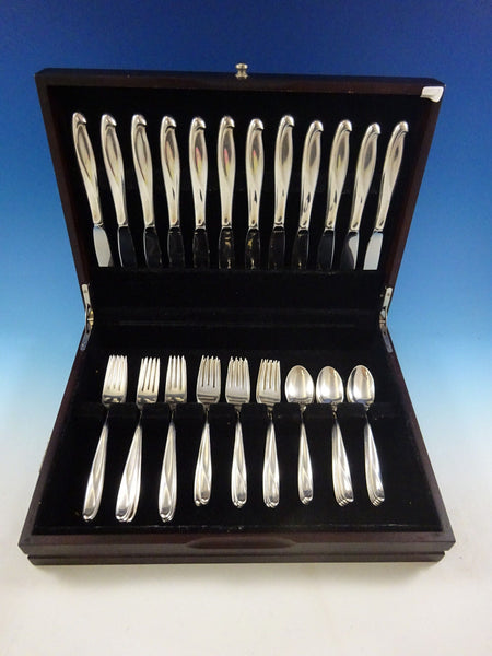 Silver Sculpture by Reed and Barton Sterling Flatware Service For 12 Set 48 Pcs
