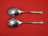 Meadow Rose by Wallace Sterling Silver Salad Serving Set HHWS Custom 4-Tine 11"