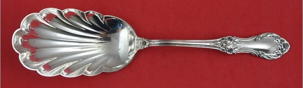 Wild Rose by International Sterling Salad Serving Spoon shell bowl 9"