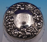 Alvin Sterling Silver Powder Jar with Cut Crystal Glass 3" Ht Floral (#9144)