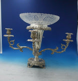 Victorian Silverplated Epergne circa 1890 with 4 Arms Grape Motif (#6195)