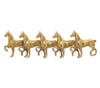 10k Yellow Gold Bar Pin with Five Horses Jewelry (#J7042)