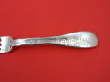 Lap Over Edge Acid Etched By Tiffany Sterling Dinner Fork w/ floral 8"