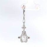 18k Gold Rose Cut 1 Carat Genuine Natural Diamond Dangle Drop Earrings (#J6263)