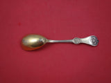 Strawberry by Durgin Coin Silver Preserve Spoon GW brite-cut flowers in bowl 7"