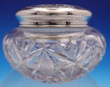 Gorham Sterling Silver Powder Jar with Cut Crystal Bright Cut Flowers (#9146)