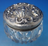 Irian by Wallace Sterling Silver Glass Powder Jar #3000 1 3/4" x 2 3/8" (#6222)