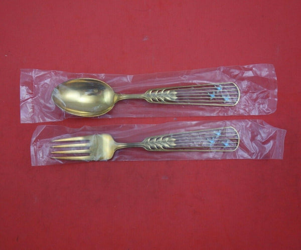Christmas by A. Michelsen Sterling Silver Fork and Spoon Set 2pc 1937 Sheaf