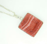 Jim Kaufmann Sterling Rhodochrosite Genuine Natural Opal Inlay Pendant (#J5032)