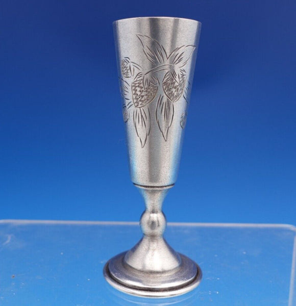 Russian .875 Silver Cordial Cup GW Interior Bright-Cut with Strawberries (#8172)