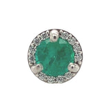 Platinum .65cttw Fine Genuine Natural Emerald and Diamond Stud Earrings #J6999