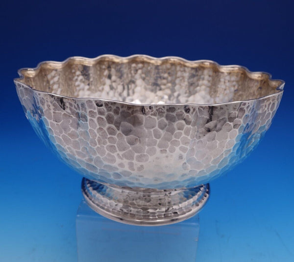 Tiffany Co Sterling Silver Fruit Bowl #6030/3850 Hammered Scalloped #7885 10”