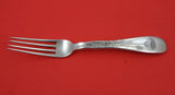 Lap Over Edge Acid Etched By Tiffany Sterling Dinner Fork w/ chrysanthemum 8"