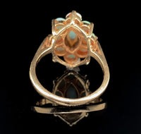 14k Yellow Gold Marquise Genuine Natural Opal Cluster Ring Size 6.25 (#J6493)