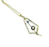 10k Yellow Gold Victorian Pearl Lavaliere Pendant (#J1092)