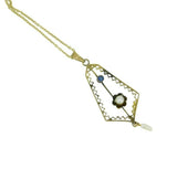 10k Yellow Gold Victorian Pearl Lavaliere Pendant (#J1092)