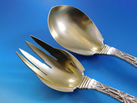 Dolphin by Tiffany and Co Sterling Silver Salad Serving Set Gold Washed 10 1/4"