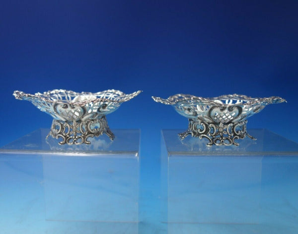 English Sterling Silver Sweet Meat Dish Pair with Bows and Flowers (#5357)