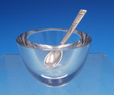 Cardinal by Grann and Laglye Crystal Salt Dip w/Sterling Silver Salt Spoon #7130