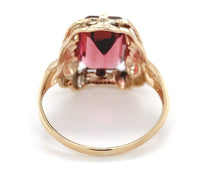 10k Rose Gold Filigree 3.80 Carat Pink Genuine Natural Tourmaline Ring (#J6550)