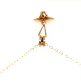 Victorian 10k Yellow Gold Genuine Natural Diamond Lavaliere Pendant (#J5546)