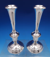 Old Maryland Plain by Kirk Sterling Silver Candlestick Pair #6 8 3/4" (#8108)