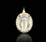 14k Gold 1.80ct TW Genuine Moonstone and Diamond Halo Leverback Earrings #J7126