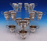 Meadow Rose by Wallace Sterling Silver Punch Bowl Set 19pc (#8078) Fabulous!