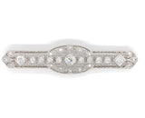 Filigree Deco Platinum Three Carat TW Genuine Natural Diamond Pin GIA (#J6157)