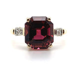 14k Gold Asscher Cut 4.45ct Genuine Natural Raspberry Tourmaline Ring (#J5842)