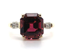 14k Gold Asscher Cut 4.45ct Genuine Natural Raspberry Tourmaline Ring (#J5842)