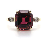 14k Gold Asscher Cut 4.45ct Genuine Natural Raspberry Tourmaline Ring (#J5842)