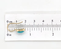 14k Yellow Gold 2.73ct TW Genuine Kingman Turquoise Wire Hook Earrings (#J7121)