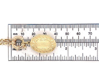 14k Yellow Gold Oval Locket with Decorative Engraving Heavy Chain (#J6514)