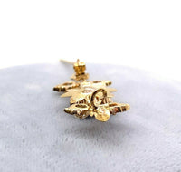 10k Victorian Mine Cut Genuine Natural Diamond Flower Pin (#J5514)