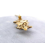 10k Victorian Mine Cut Genuine Natural Diamond Flower Pin (#J5514)