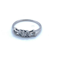 14k White Gold Genuine Natural Diamond Heart Band Ring (#J5178)