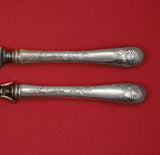 Brite-Cut by Wallace Sterling Silver Roast Carving Set 2pc Fork Knife HH WS