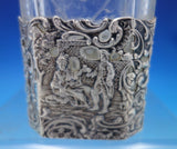 European .800 Silver Cut Crystal Decanter 3-D Child on Top w/ Men Women (#6867)