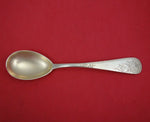 Duhme Bright-Cut Sterling Silver Egg Spoon Gold Washed 4 7/8"