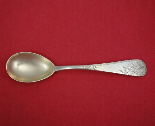Duhme Bright-Cut Sterling Silver Egg Spoon Gold Washed 4 7/8"